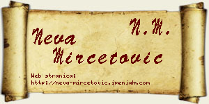 Neva Mirčetović vizit kartica